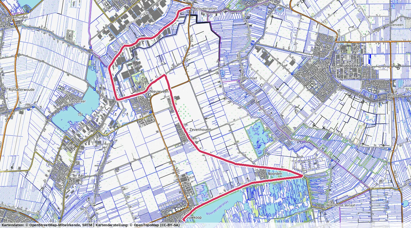 Route map for 🚴‍♂️ ⏰00:45:45 📏21.48km 🛫61m ❤️‍🔥129bpm 🪫133W 🧁364Kcal