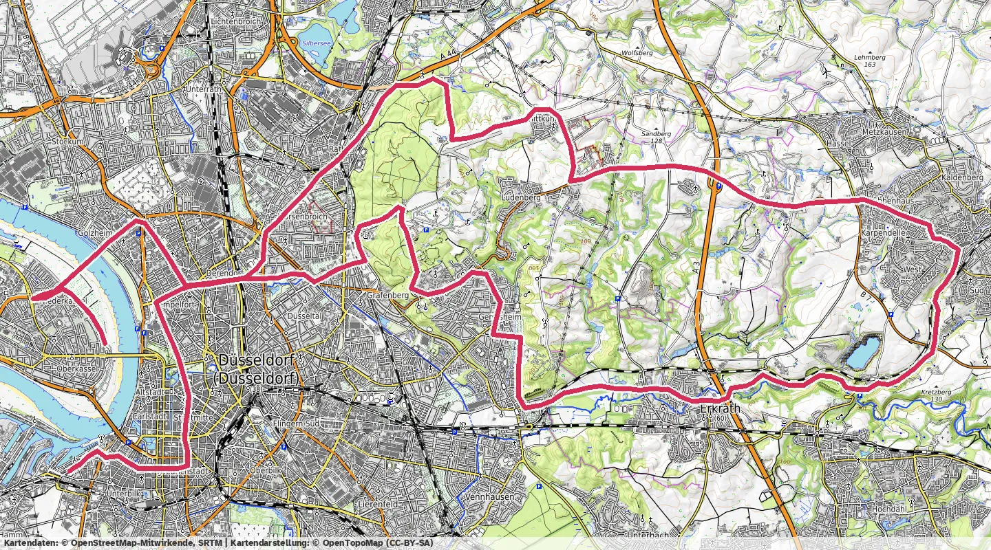 Route map for 🚴‍♂️ ⏰01:33:36 📏50.94km 🛫275m ❤️‍🔥132bpm 🪫169W 🧁950Kcal