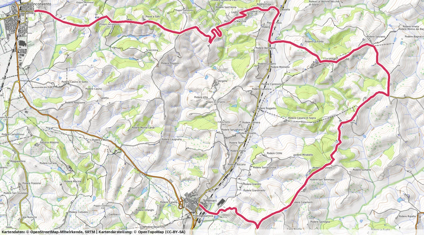 Route map for 🚴‍♂️ ⏰01:04:45 📏24.74km 🛫448m ❤️‍🔥156bpm 🪫183W 🧁710Kcal