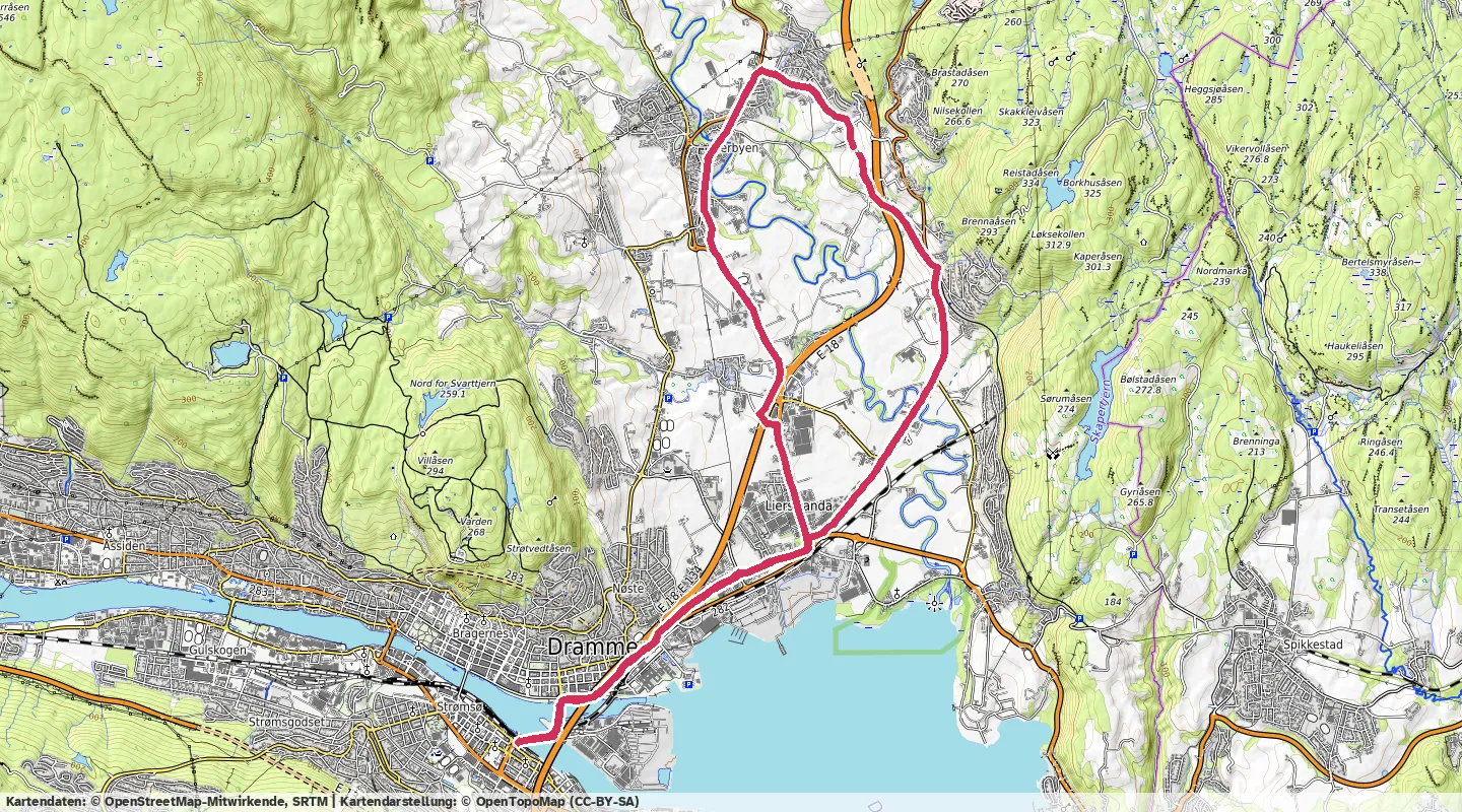 Route map for 🏃‍♂️ ⏰01:42:18 📏18.37km ⏱️5:34/km 🛫89m ❤️‍🔥164bpm 🧁1,637Kcal
