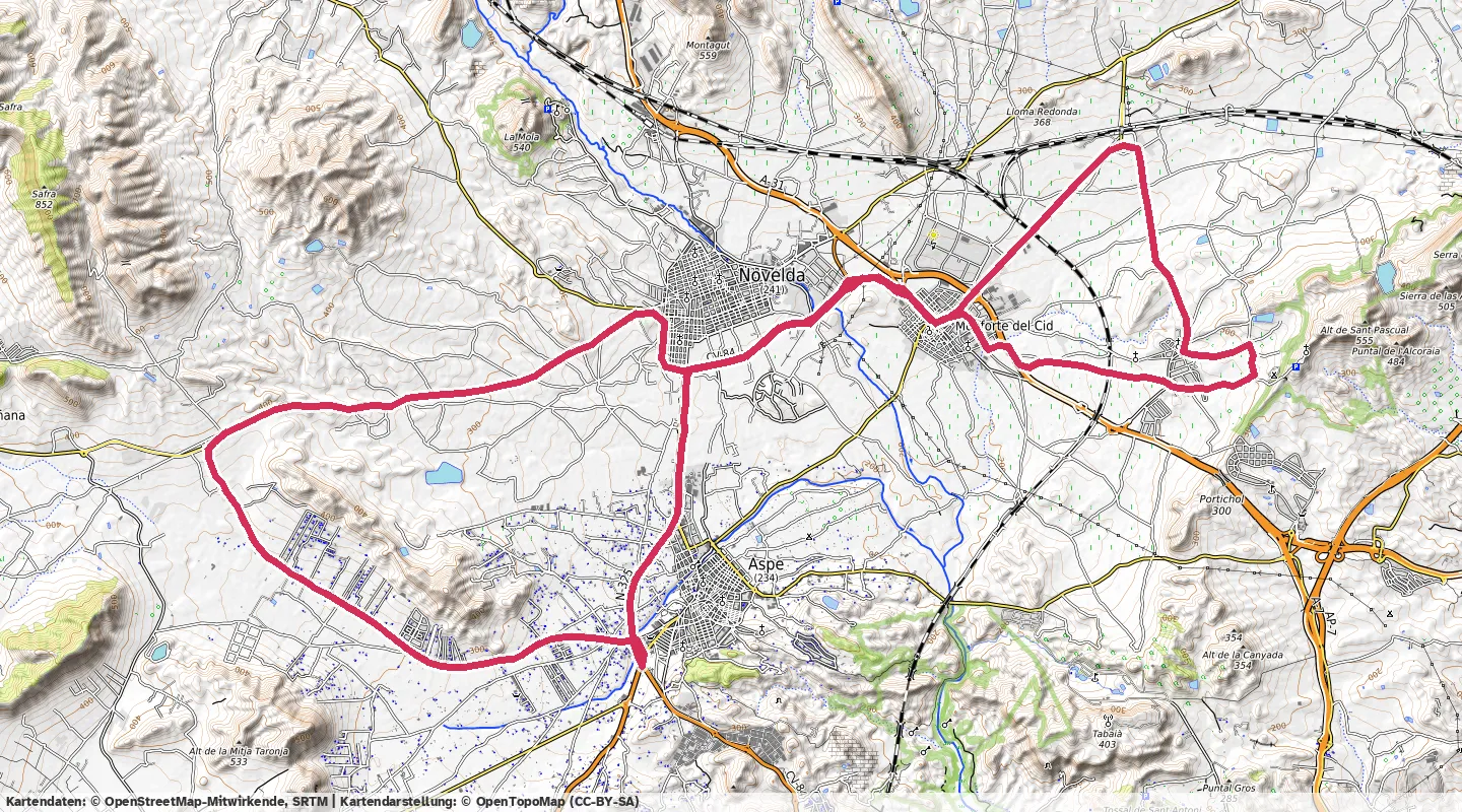 Route map for 🚴‍♂️ ⏰01:41:55 📏44.85km 🛫332m 🪫127W 🧁865Kcal