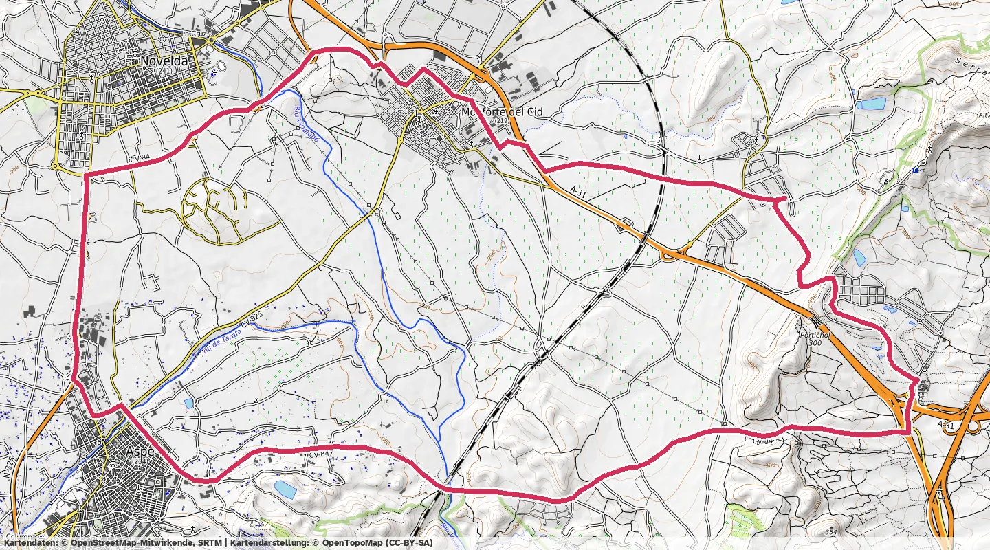 Route map for 🚴‍♂️ ⏰01:00:53 📏25.89km 🛫240m 🪫138W 🧁561Kcal