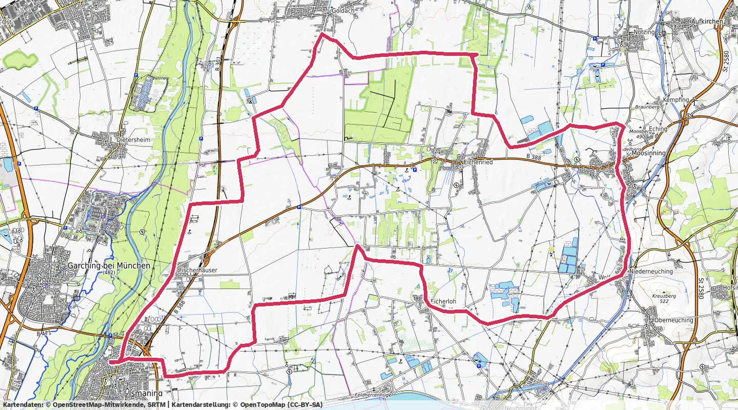 Route map for 🚴‍♂️ ⏰01:18:40 📏42.97km 🛫80m ❤️‍🔥154bpm 🪫168W 🧁758Kcal