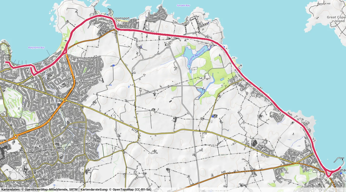 Route map for 🚴‍♂️ ⏰00:46:02 📏20.62km 🛫107m ❤️‍🔥155bpm 🪫145W 🧁398Kcal