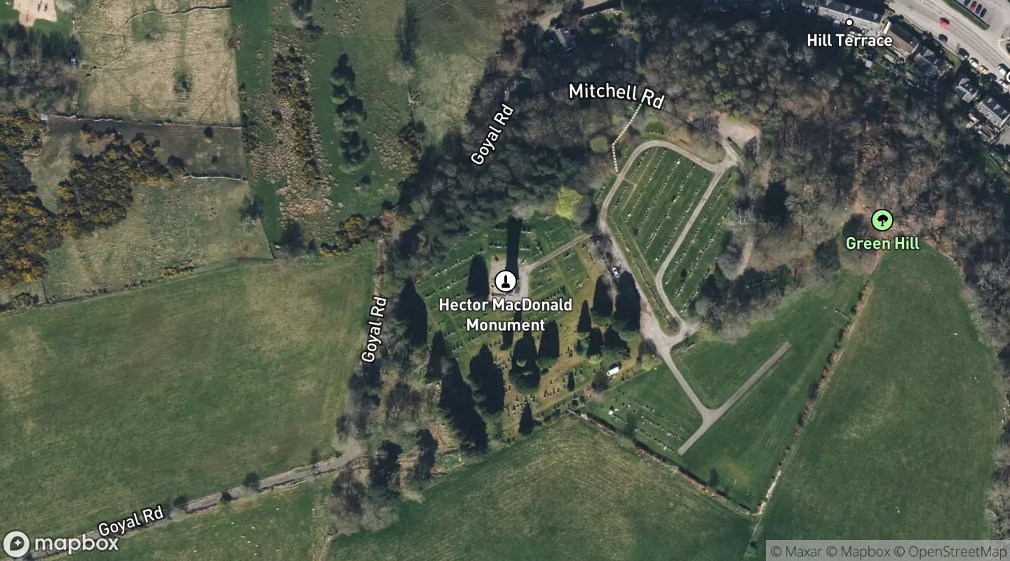 Satellite view of Hector MacDonald Monument